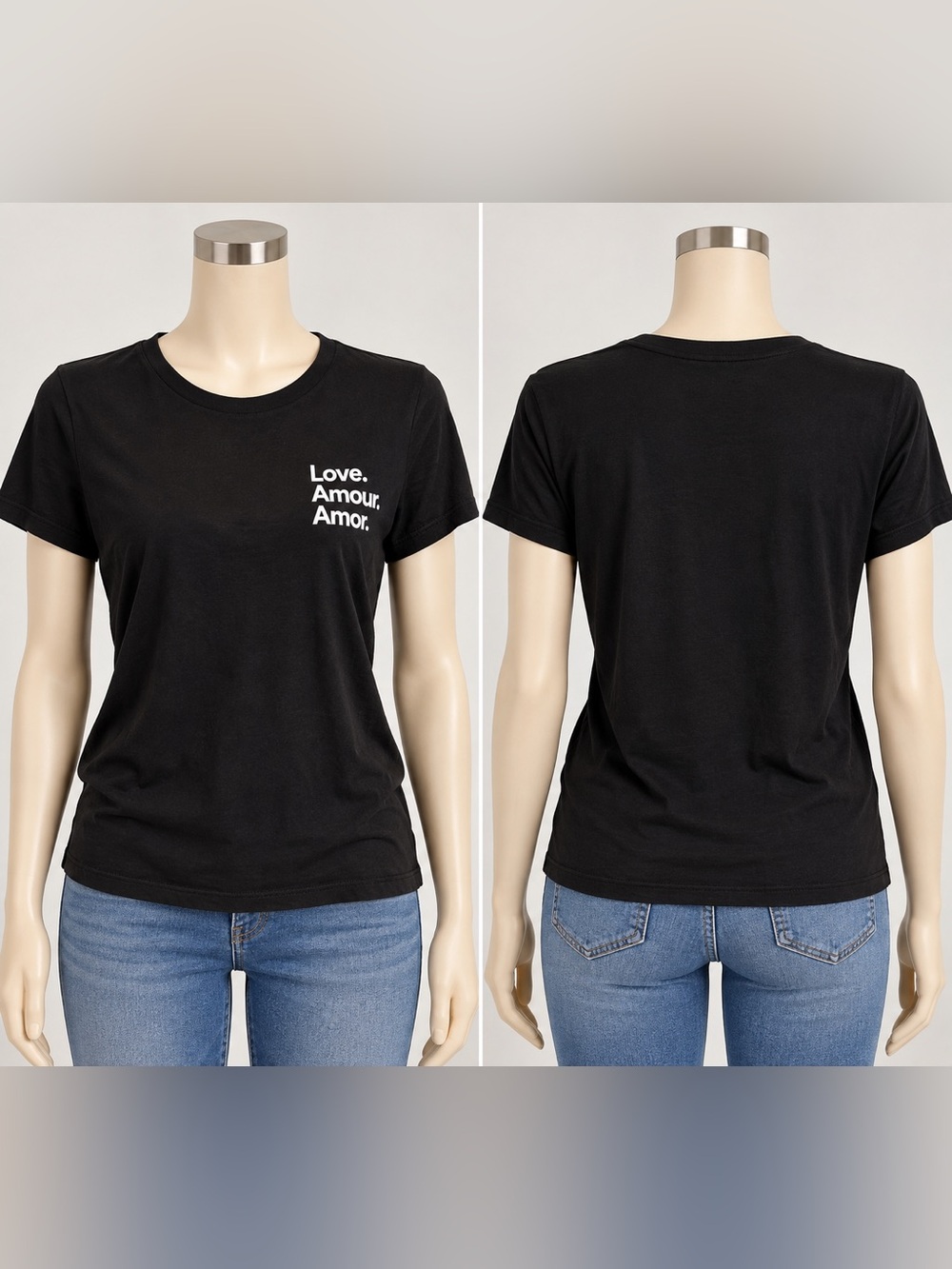 PRIMARK Black & White LOVE Tee size small